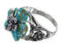 Authentic Sterling Silver Turquoise Flower Dragonfly Ring Size 8-1/2 RX82614